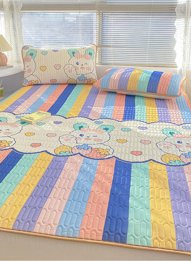 3-Piece Set One Cool Latex Printed Mat And Two Pillowcases (150*200cm)  - Image 1