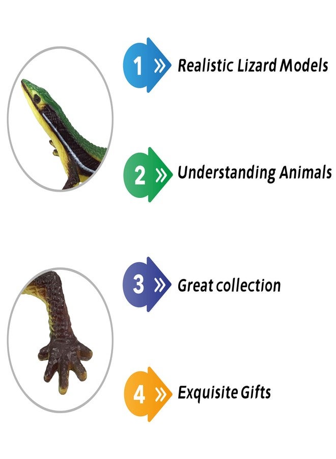 NAKIMO Plastic Lizard Toys Lizard Figurine Realistic Fake Lizards Artificial Model Reptile Toy for Cake Decoration Prank Props Educational Toys (Set - B) - Image 3