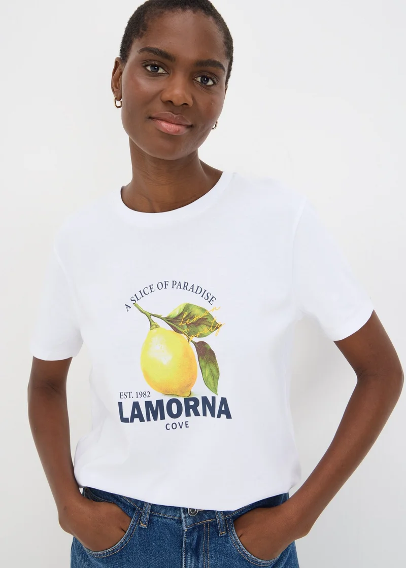 Matalan White Graphic Lemon T-Shirt