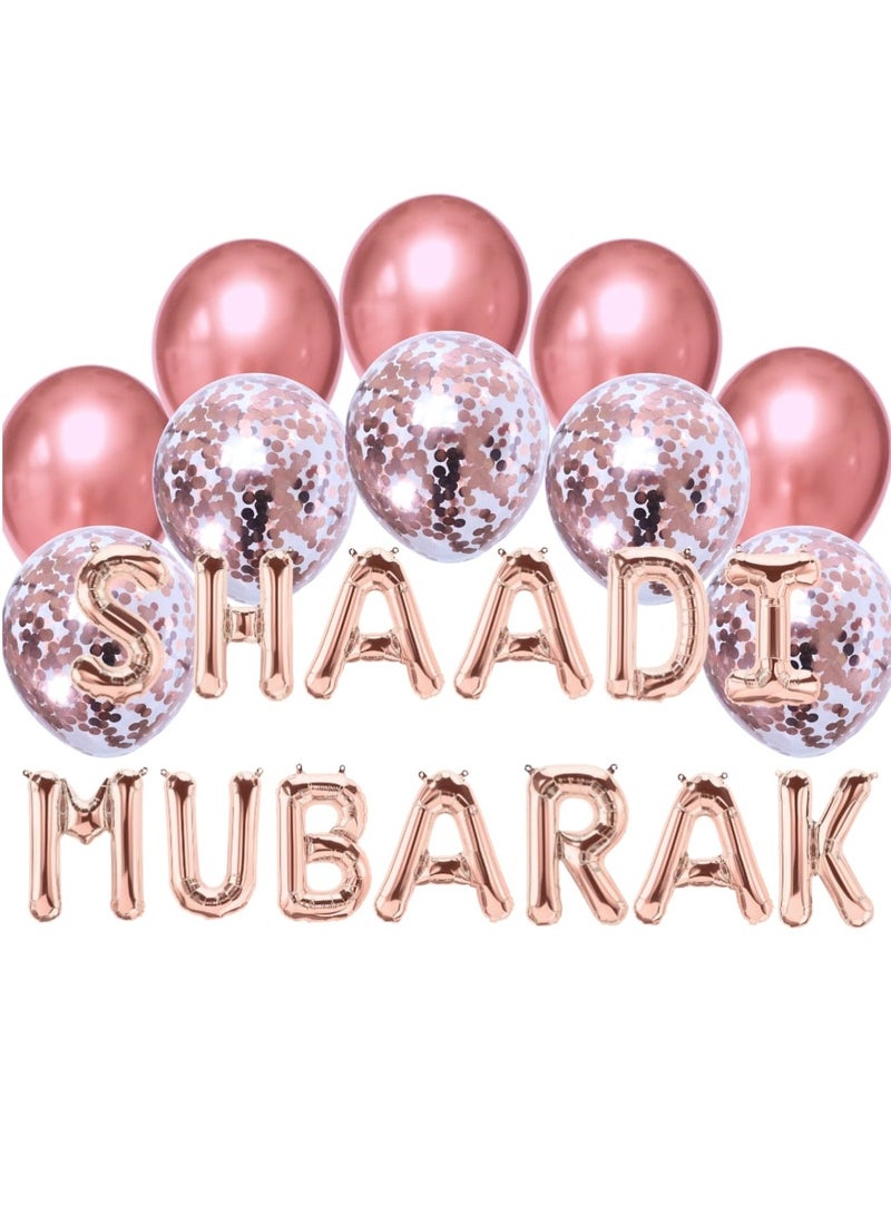 Peacock Supplies Peacock Supplies Shaadi Mubarak Balloon Bundle - Wedding Celebration Decor  - Image 1