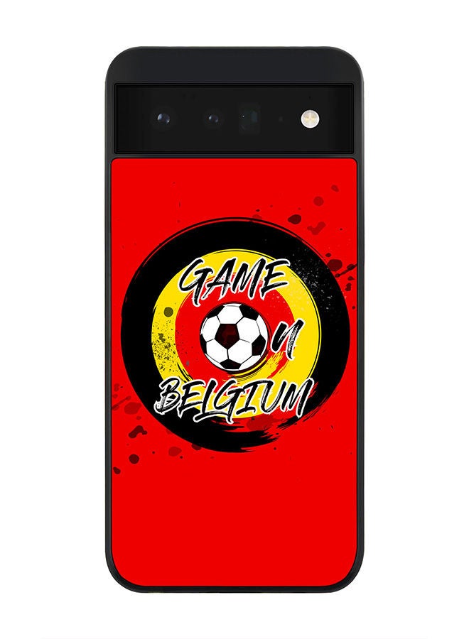 Stylizedd Rugged Black edge case for Google Pixel 6 5G Slim fit Soft Case Flexible Rubber Edges Anti Drop TPU Gel Thin Cover - Game on Belgium - Image 1