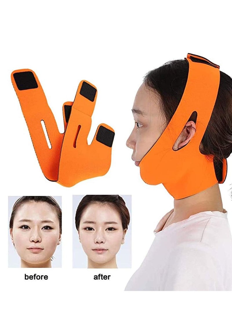 Y&D Natural V Cheek Lifting Tight Band Anti Wrinkle Face Care Skin Compact Line Reduce The Bandage Chin Up Patch Mask Orange  - Image 1