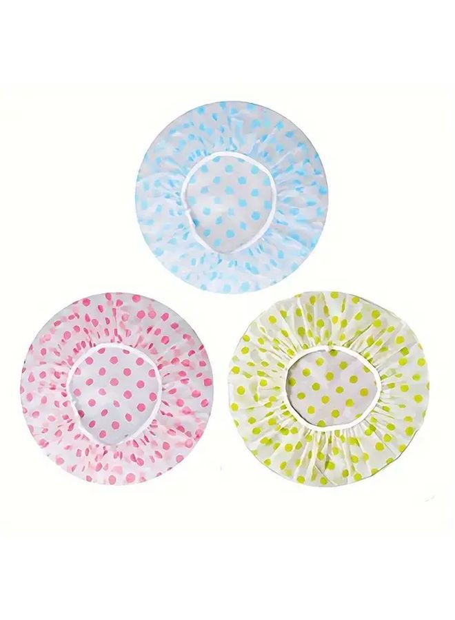 Set Of 5 EVA Plastic Shower Caps With Floral Print For Salon Spa And Home Use - Image 5