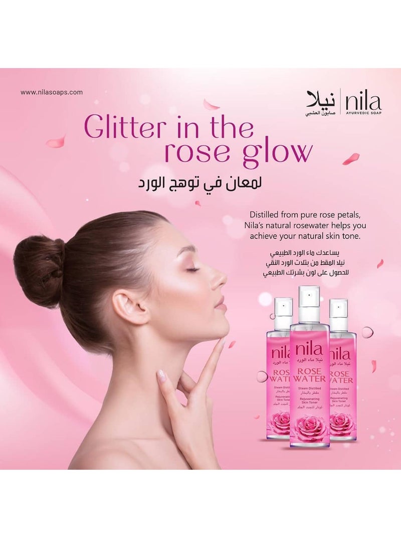 NILA Pure Rose Water 100ml – Natural Hydrating Toner for Sensitive Skin & Pore Tightening  - Image 2