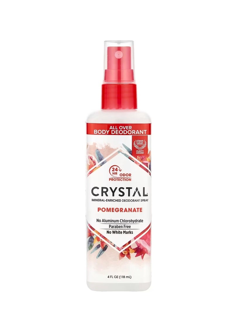 CRYSTAL Mineral-Enriched Deodorant Spray Pomegranate 4 fl oz (118 ml) - Image 1