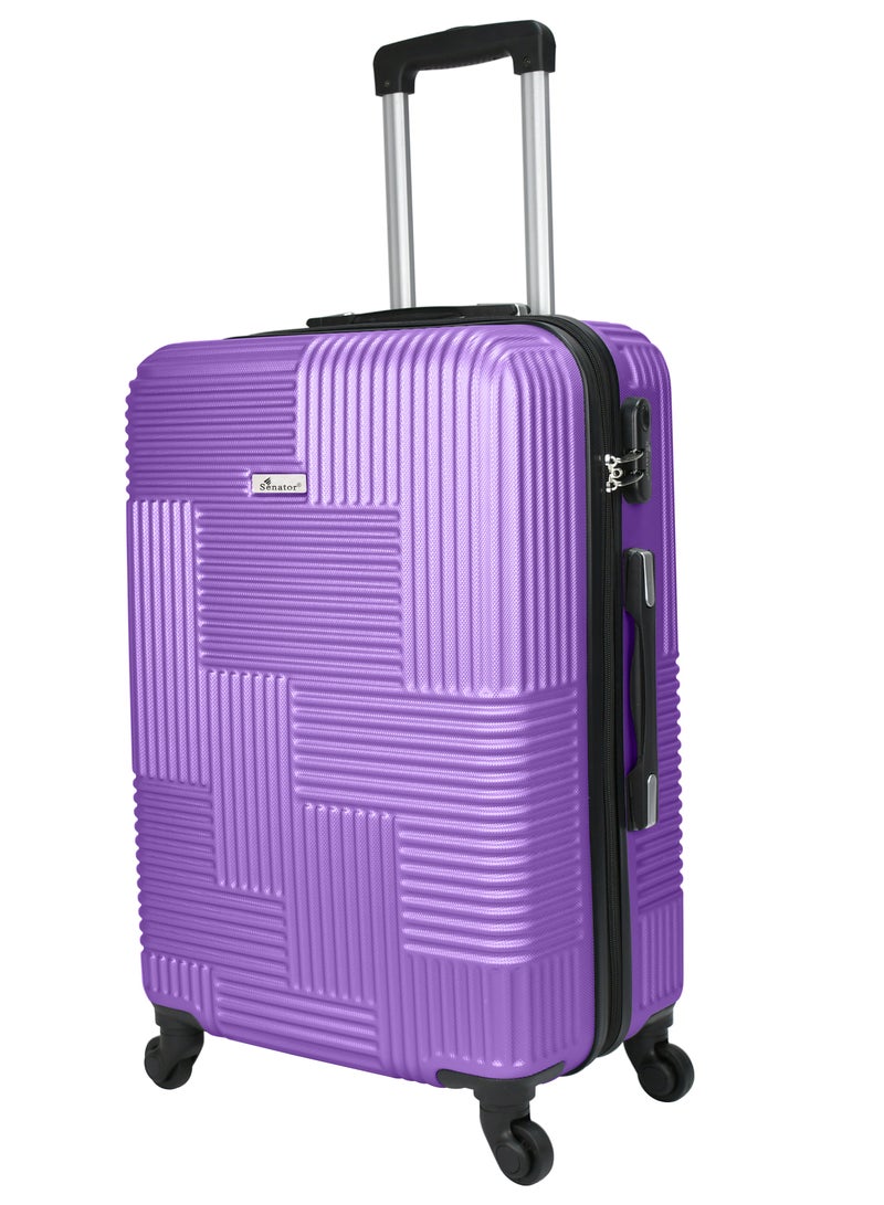 SENATOR Hard Shell Travel Bags Trolley Luggage Set of 3 Piece Suitcase for Unisex ABS Lightweight with 4 Spinner Wheels KH110 Violet - Image 2