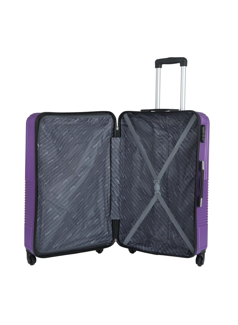 SENATOR Hard Shell Travel Bags Trolley Luggage Set of 3 Piece Suitcase for Unisex ABS Lightweight with 4 Spinner Wheels KH110 Violet