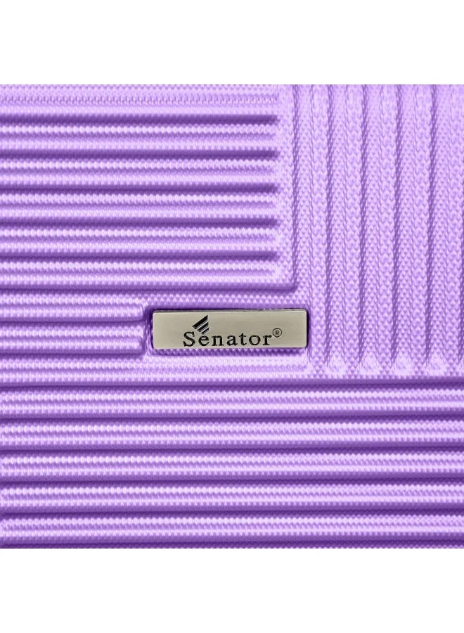 SENATOR Violet Hard Shell Travel Bags Trolley Luggage Set of 3 Piece Suitcase for Unisex ABS Lightweight with 4 Spinner Wheels KH110 Violet  | Best Price UAE