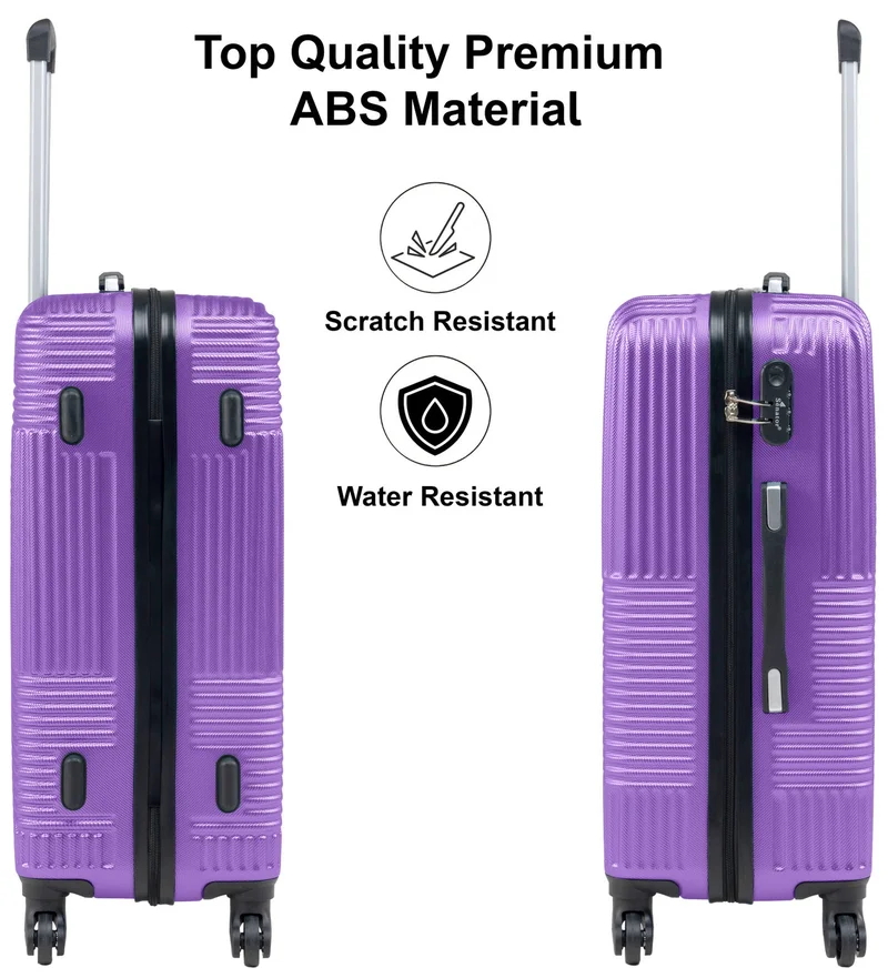 SENATOR Violet Hard Shell Travel Bags Trolley Luggage Set of 3 Piece Suitcase for Unisex ABS Lightweight with 4 Spinner Wheels KH110 Violet  | Best Price UAE