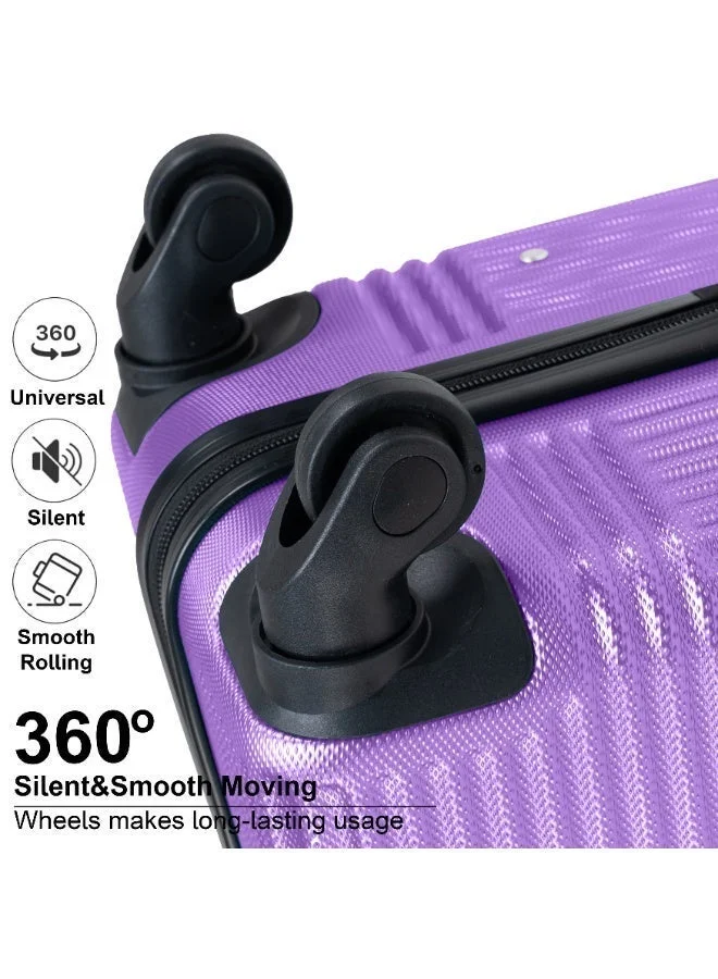 SENATOR Violet Hard Shell Travel Bags Trolley Luggage Set of 3 Piece Suitcase for Unisex ABS Lightweight with 4 Spinner Wheels KH110 Violet  | Best Price UAE