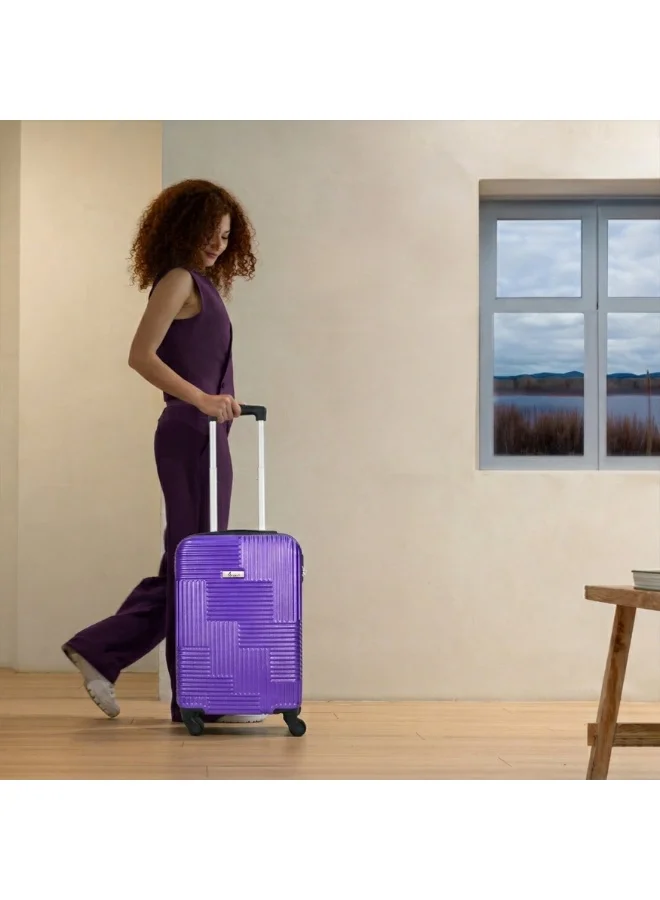 SENATOR Violet Hard Shell Travel Bags Trolley Luggage Set of 3 Piece Suitcase for Unisex ABS Lightweight with 4 Spinner Wheels KH110 Violet  | Best Price UAE