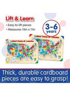 THE LEARNING JOURNEY The Learning Journey Lift & Learn Puzzle - USA Map Puzzle for Kids - Preschool Toys & Gifts for Boys & Girls Ages 3 and Up - United States Puzzle for Kids - Award Winning Toys  - Image 3