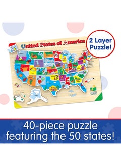THE LEARNING JOURNEY The Learning Journey Lift & Learn Puzzle - USA Map Puzzle for Kids - Preschool Toys & Gifts for Boys & Girls Ages 3 and Up - United States Puzzle for Kids - Award Winning Toys  - Image 2