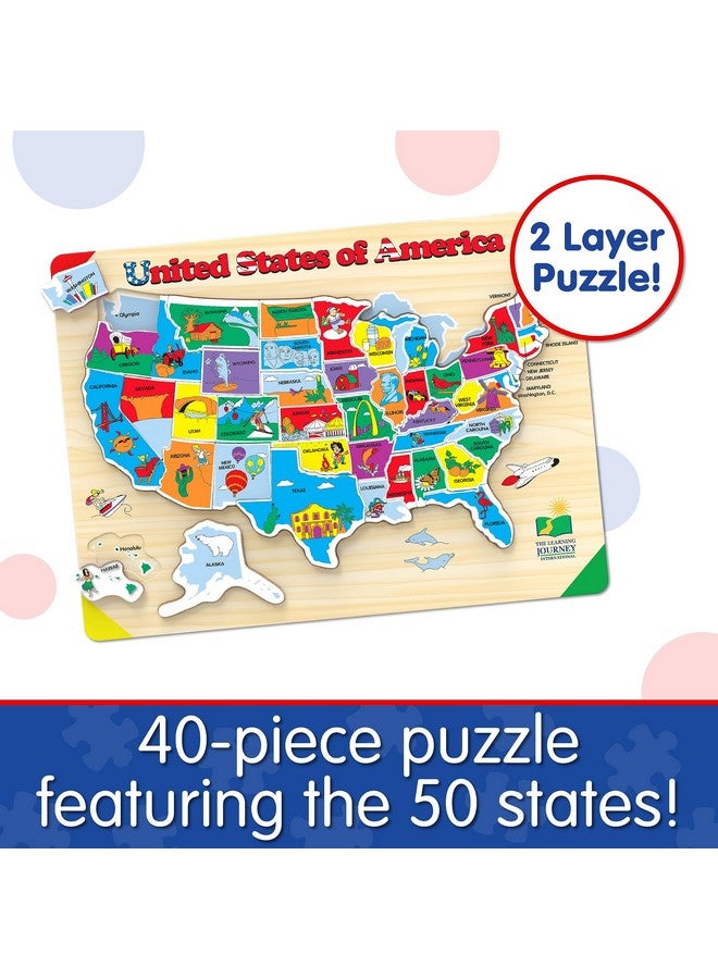 The Learning Journey Lift & Learn Puzzle - USA Map Puzzle for Kids - Preschool Toys & Gifts for Boys & Girls Ages 3 and Up - United States Puzzle for Kids - Award Winning Toys - Image 2
