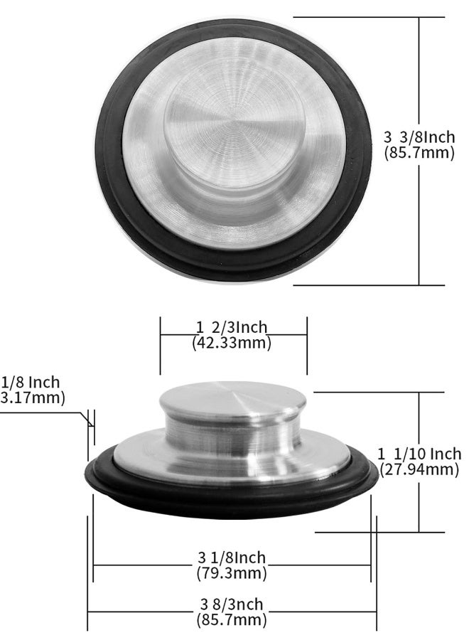 مجموعة مصفاة حوض المطبخ، سدادة مضادة للت clogging، مصفاة تصريف حوض من الفولاذ المقاوم للصدأ بقطر 4.5 بوصة - سدادة لحوض مطبخ قياسي بقطر 3-1/2 بوصة، 2 قطعة - Image 5