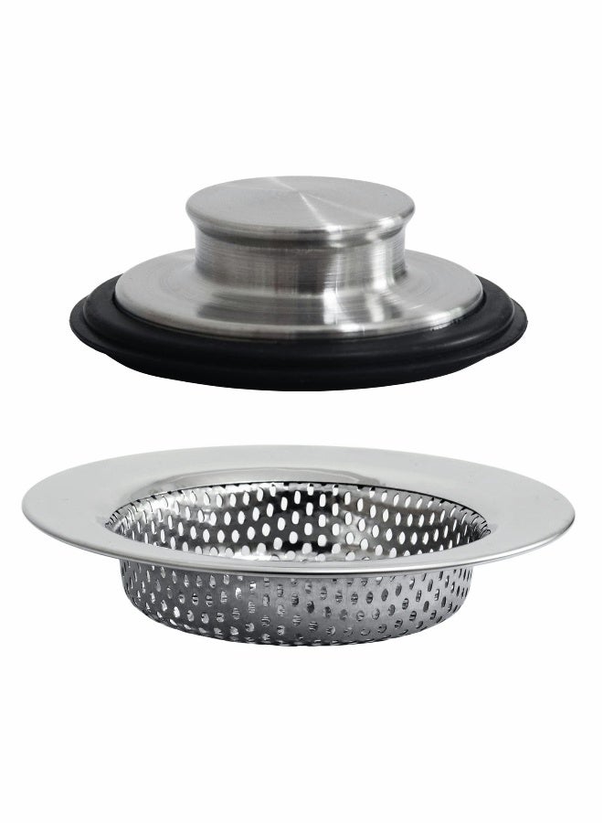 مجموعة مصفاة حوض المطبخ، سدادة مضادة للت clogging، مصفاة تصريف حوض من الفولاذ المقاوم للصدأ بقطر 4.5 بوصة - سدادة لحوض مطبخ قياسي بقطر 3-1/2 بوصة، 2 قطعة - Image 1