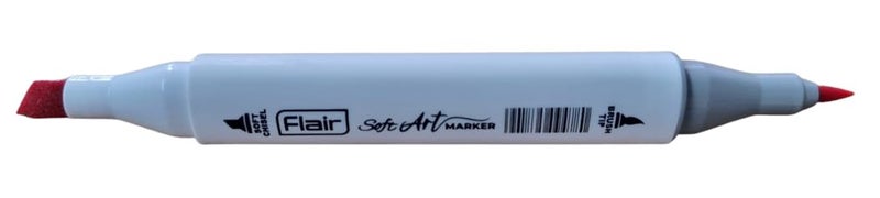 FLAIR 24 Vibrant Shades Soft Art Marker Dual-Tip| Soft Chisel Point & Brush Tip Together| Triangular Body| Quick Drying| Draw Doodle Illustrate| Attractive Carry Case With Handle|,Multicolor - Image 5