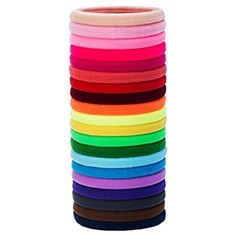BELICIA 20 Pieces Large Stretch Hair Ties Hair Bands Ponytail Holders Headband for Thick Heavy and Curly Hair - Image 1