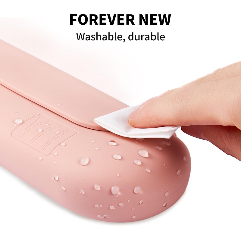 AGIKET Silicone Makeup Brush Holder Travel Cosmetic Bagï¼šSoft Portable Cosmetic Face Brushes Holder with Upgrade Anti-Fall Out Magnetic Closure, Large Travel Makeup Brush Case - Pink Sand - Image 5