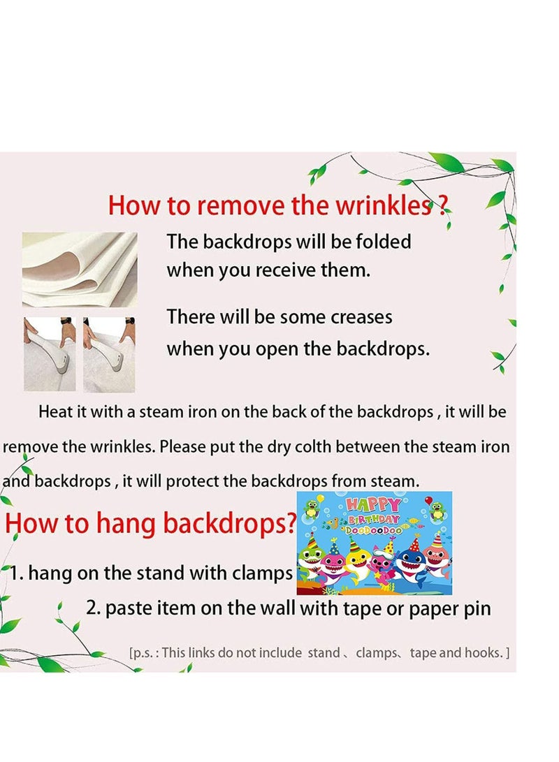 NIBEMINENT Baby Shark Birthday Party Supplies and Decorations 5X3 FT Ocean Photo Background Banner Backdrop for Boy Girl Shower Kids Bedroom Wall Decor Can be Used as Picnic Cloth, Curtain - Image 5