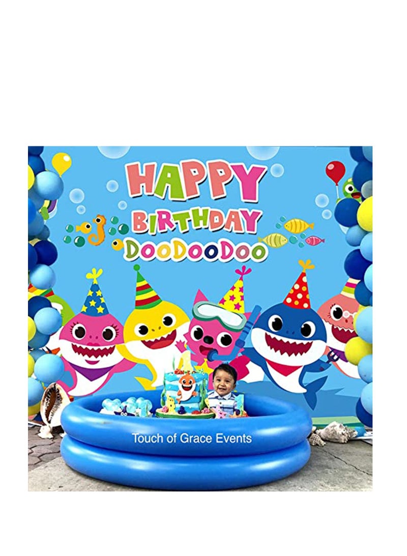 NIBEMINENT Baby Shark Birthday Party Supplies and Decorations 5X3 FT Ocean Photo Background Banner Backdrop for Boy Girl Shower Kids Bedroom Wall Decor Can be Used as Picnic Cloth, Curtain - Image 4