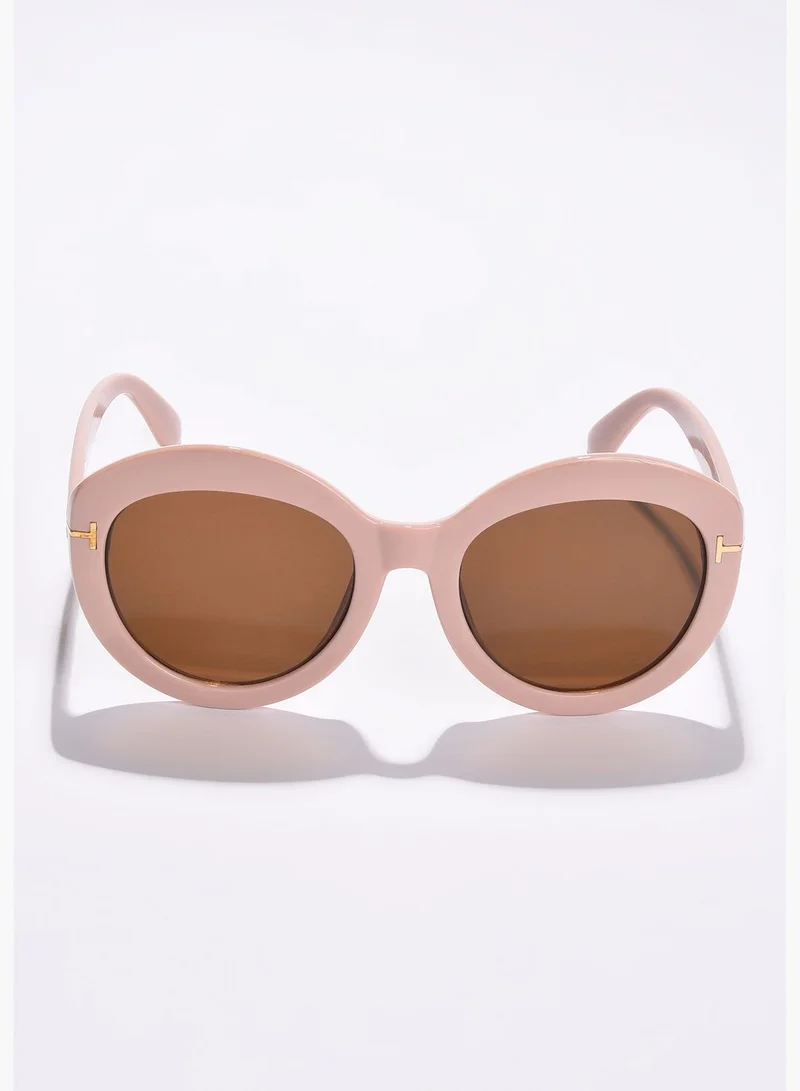 Haute Sauce Women Brown Lens Brown Round Sunglasses
