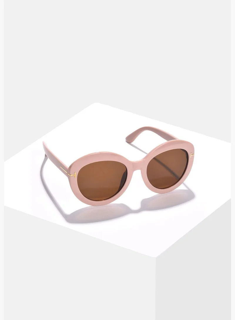 Haute Sauce Women Brown Lens Brown Round Sunglasses