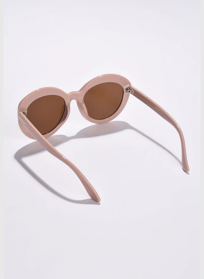 Haute Sauce Women Brown Lens Brown Round Sunglasses