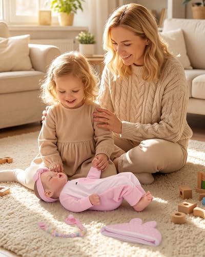 BABESIDE 2 PCS Reborn Baby Doll Clothes with Hat for 1722 Inch Dolls Bunny Baby Dolls Outfit Accessories Set BabyClothingGirls - Image 5