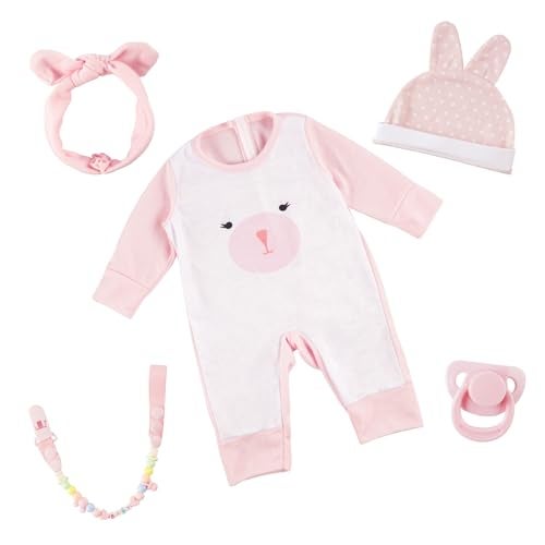 BABESIDE 2 PCS Reborn Baby Doll Clothes with Hat for 1722 Inch Dolls Bunny Baby Dolls Outfit Accessories Set BabyClothingGirls - Image 1