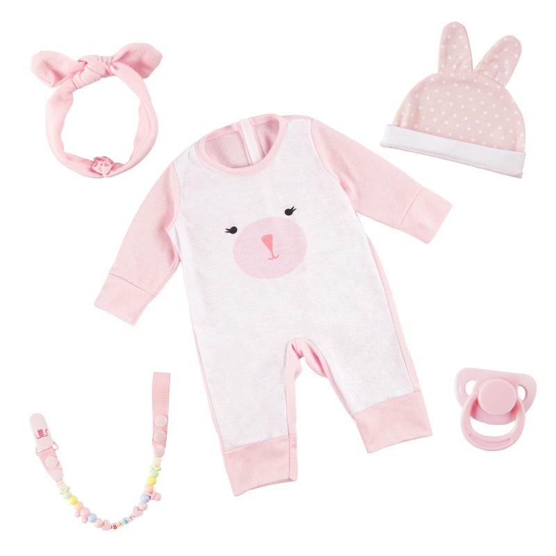 BABESIDE 2 PCS Reborn Baby Doll Clothes with Hat for 1722 Inch Dolls Bunny Baby Dolls Outfit Accessories Set BabyClothingGirls - Image 3