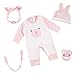 BABESIDE 2 PCS Reborn Baby Doll Clothes with Hat for 1722 Inch Dolls Bunny Baby Dolls Outfit Accessories Set BabyClothingGirls - Image 2