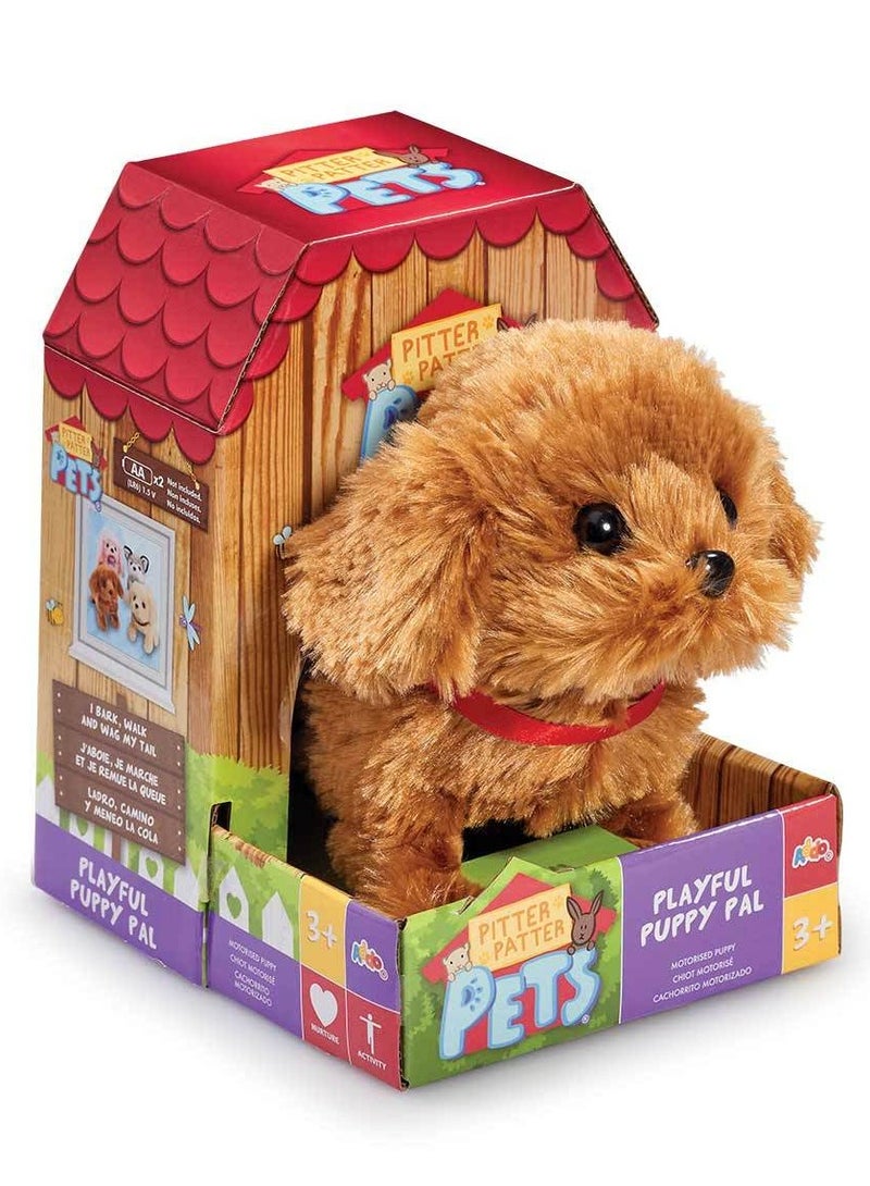 Addo Pitter Patter Pets Playful Puppy Pal, Battery Operated | Can Walk, Wag it's Tail and Bark  | With Realistic Movements | Soft Toy | Interactive Plush Toy | Snuggling Plush Pet | Gift for Kids and Toddlers - Image 1