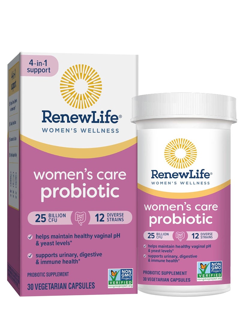 كبسولات بروبيوتيك للنساء، تدعم توازن درجة الحموضة للنساء 25 مليار وحدة تشكيل مستعمرة 30 كبسولة 30 حصة - Image 1
