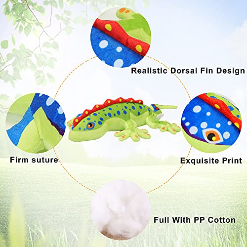 CAZOYEE Realistic Lizard Stuffed Animal, Colorful Gecko Stuffed Animal, Durable Gecko Plush Reptilian Toy, Lizard Plush Gift for Kids, Unique Plushie Decoration, 22” - Image 2