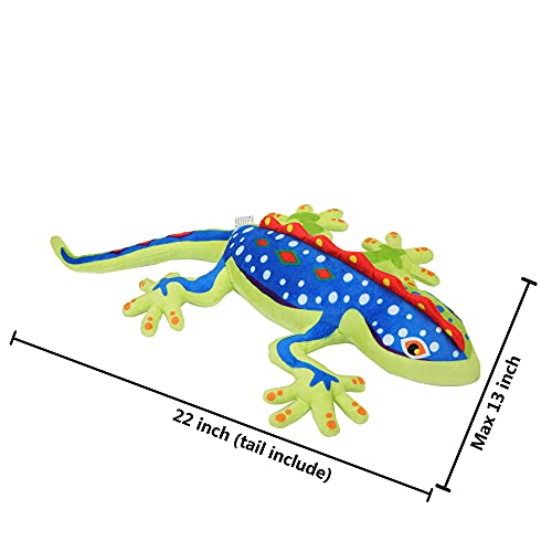 CAZOYEE Realistic Lizard Stuffed Animal, Colorful Gecko Stuffed Animal, Durable Gecko Plush Reptilian Toy, Lizard Plush Gift for Kids, Unique Plushie Decoration, 22” - Image 3