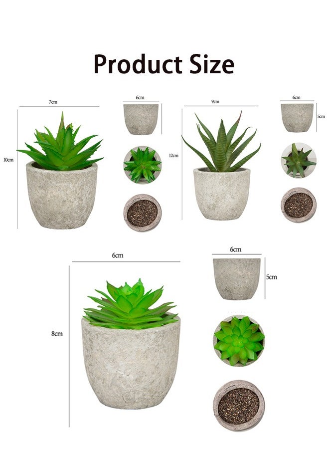GMORO - 3 PCS Artificial Plants Small Fake Succulent in Pots for Office Kitchen Bathroom Bedroom Mantle Shelf Living Room,Faux Plants in Pots Modern Farmhouse Plants Home Decor - Image 1