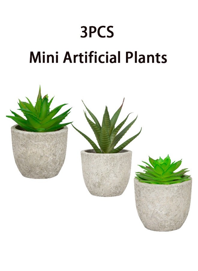 GMORO - 3 PCS Artificial Plants Small Fake Succulent in Pots for Office Kitchen Bathroom Bedroom Mantle Shelf Living Room,Faux Plants in Pots Modern Farmhouse Plants Home Decor - Image 1
