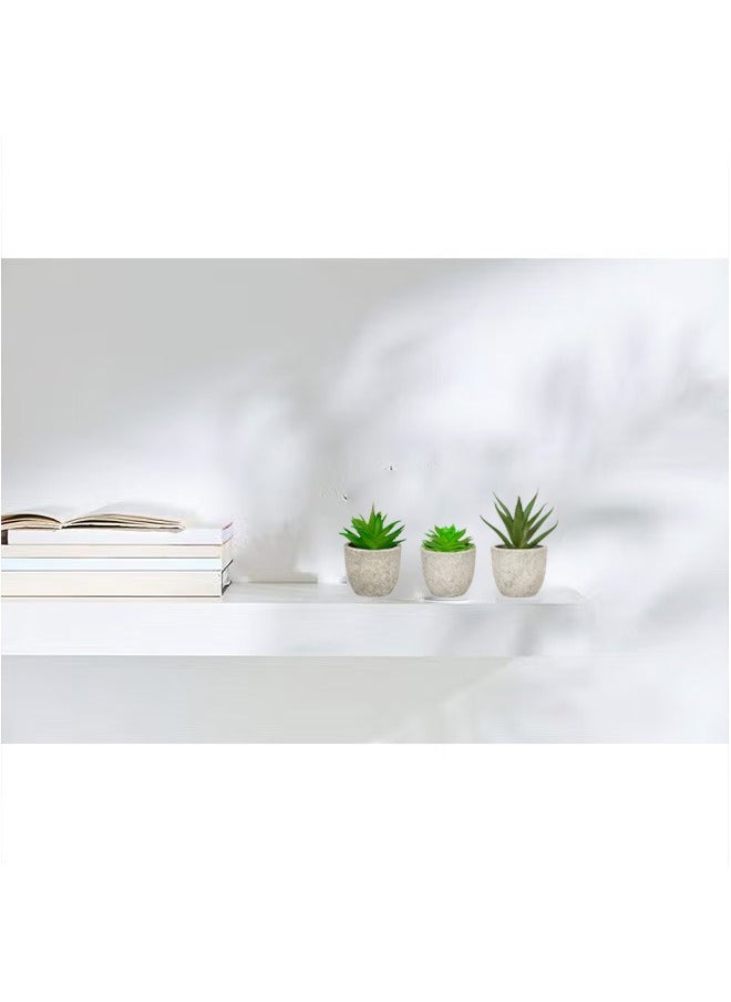 GMORO - 3 PCS Artificial Plants Small Fake Succulent in Pots for Office Kitchen Bathroom Bedroom Mantle Shelf Living Room,Faux Plants in Pots Modern Farmhouse Plants Home Decor - Image 1