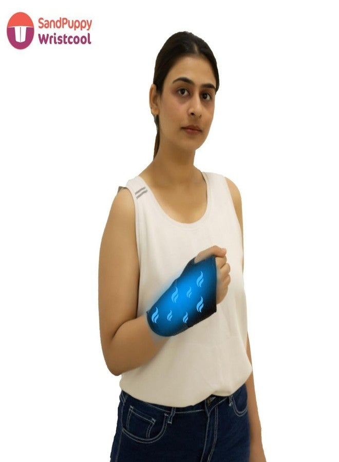 كمادة SandPuppy Wristcool - كمادة ثلج قابلة لإعادة التجميد لتخفيف آلام المعصم | كمادة باردة مرنة لتخفيف آلام المعصم | جل مضاد للتجمد لتعزيز التلامس مع الجسم | كمادة باردة قابلة لإعادة الاستخدام لإصابات الرياضة، والتهاب المفاصل الروماتويدي، والتهاب الأوتار، والتورم، ومتلازمة النفق الرسغي | لفها على يدك اليسرى أو اليمنى | هدية للنساء والرجال والأمهات والآباء. - Image 2