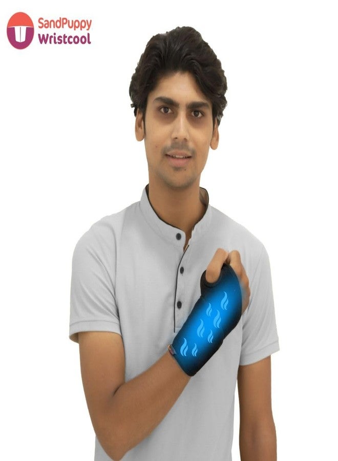 كمادة SandPuppy Wristcool - كمادة ثلج قابلة لإعادة التجميد لتخفيف آلام المعصم | كمادة باردة مرنة لتخفيف آلام المعصم | جل مضاد للتجمد لتعزيز التلامس مع الجسم | كمادة باردة قابلة لإعادة الاستخدام لإصابات الرياضة، والتهاب المفاصل الروماتويدي، والتهاب الأوتار، والتورم، ومتلازمة النفق الرسغي | لفها على يدك اليسرى أو اليمنى | هدية للنساء والرجال والأمهات والآباء. - Image 3