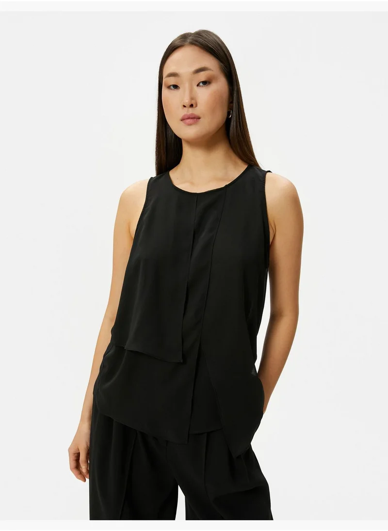 كوتون Asymmetric Cut Sleeveless Blouse