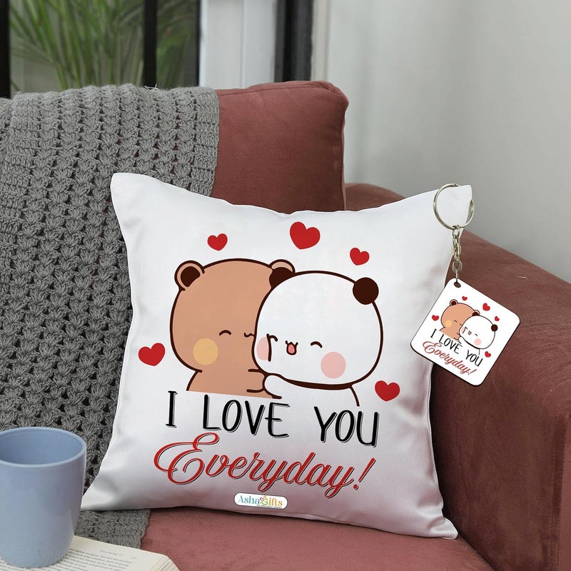 Bubu Dudu Gifts Love Gift for Birthday Gift for Anniversary Cushion Mug Keychain Gift Combo Love Combo Pack bubu dudu Gifts Combo  - Image 4