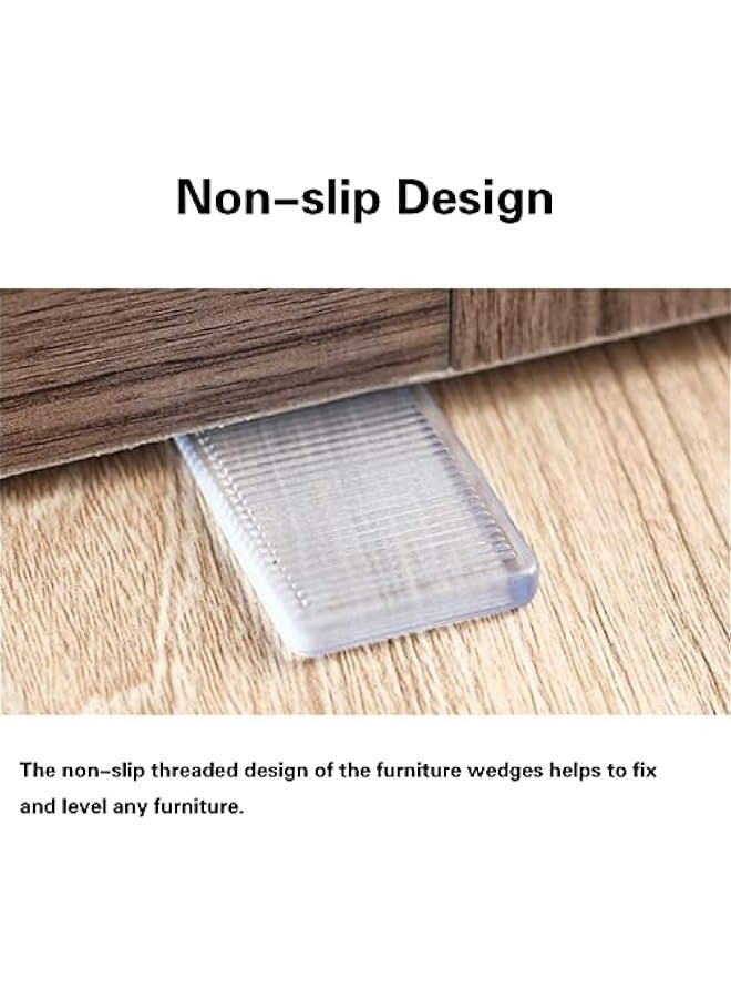 Clear Plastic Table Shims Set of 8 for Home Furniture Leveling, High Weight Capacity, Weatherproof, Fix Wobbly Floors & Uneven Toilets - Image 3