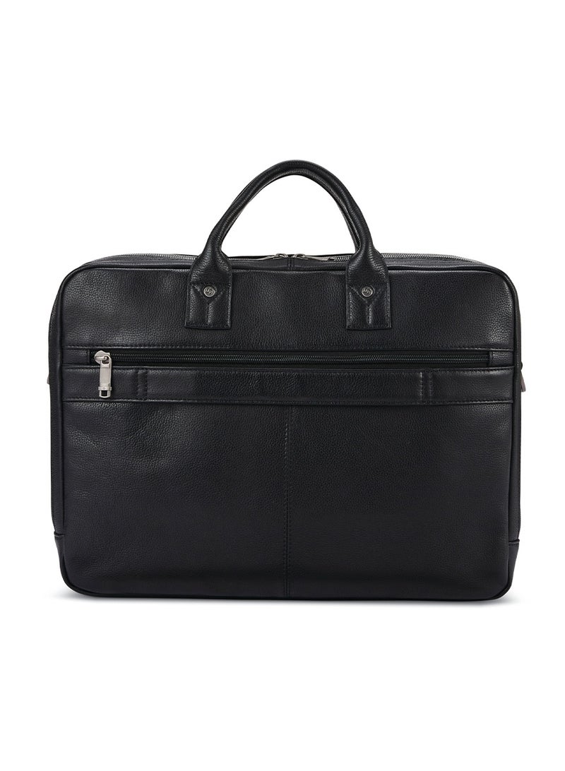 Samsonite Classic Leather Toploader Briefcase, 100% Leather, Black|File Storage Compartment|Smart Sleeve|Detachable Shoulder Strap - 2 Years International Warranty - Image 3