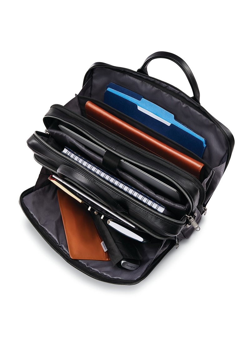 Samsonite Classic Leather Toploader Briefcase, 100% Leather, Black|File Storage Compartment|Smart Sleeve|Detachable Shoulder Strap - 2 Years International Warranty - Image 5