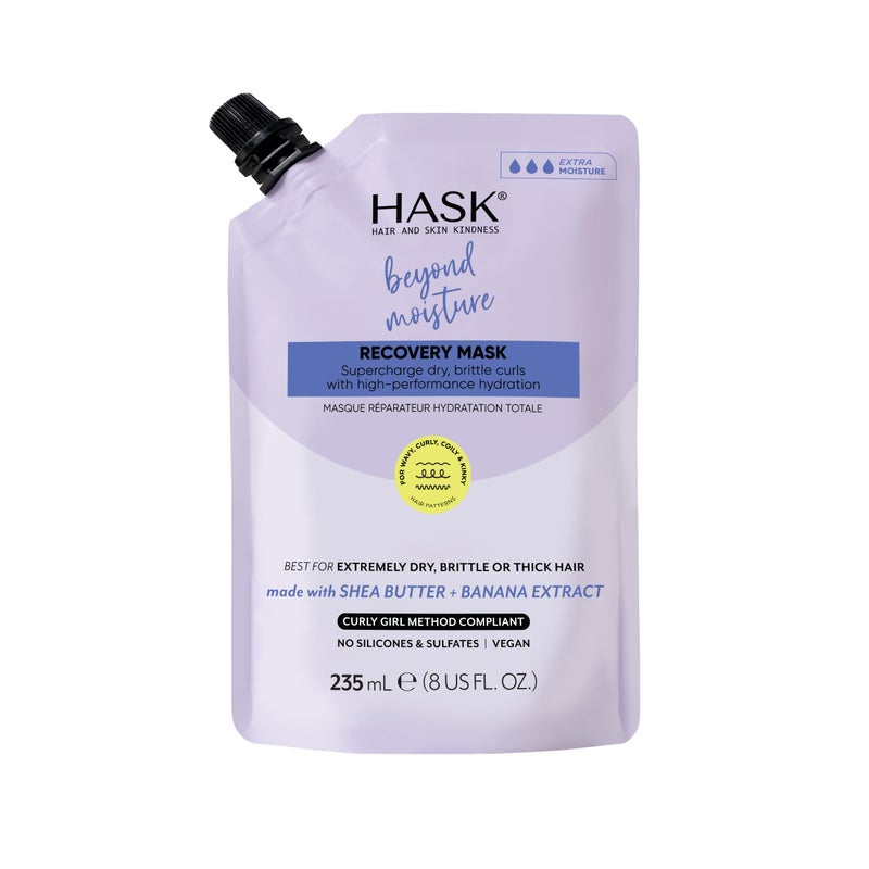 HASK Beyond Moisture Recovery Mask with Shea Butter & Banana Extract for Wavy, Curly, Coily & Kinky Hair, Softens, Moisturizes, Prevents Damage, Vegan, Sulfate-Free, Cruelty-Free â€“ 8 fl oz - Image 1