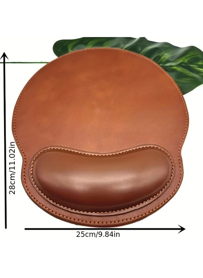 Black Leather Mouse Pad Non Slip Desk Mat For Office Gaming And Home - Image 2