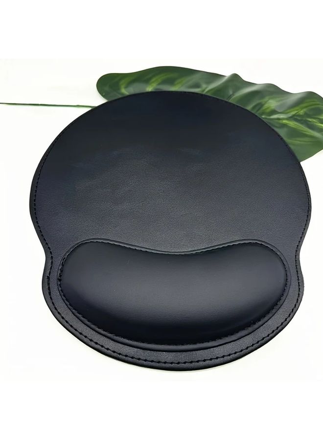Black Leather Mouse Pad Non Slip Desk Mat For Office Gaming And Home - Image 3