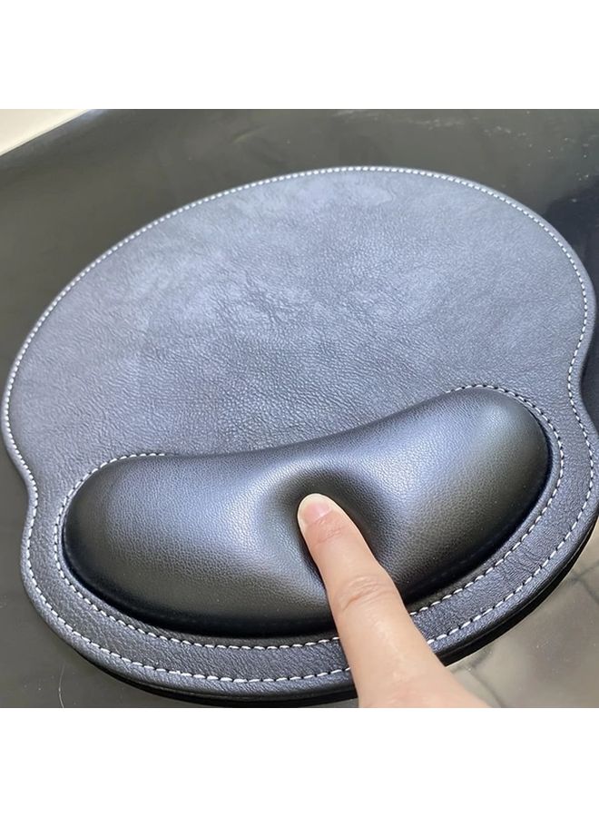 Black Leather Mouse Pad Non Slip Desk Mat For Office Gaming And Home - Image 4